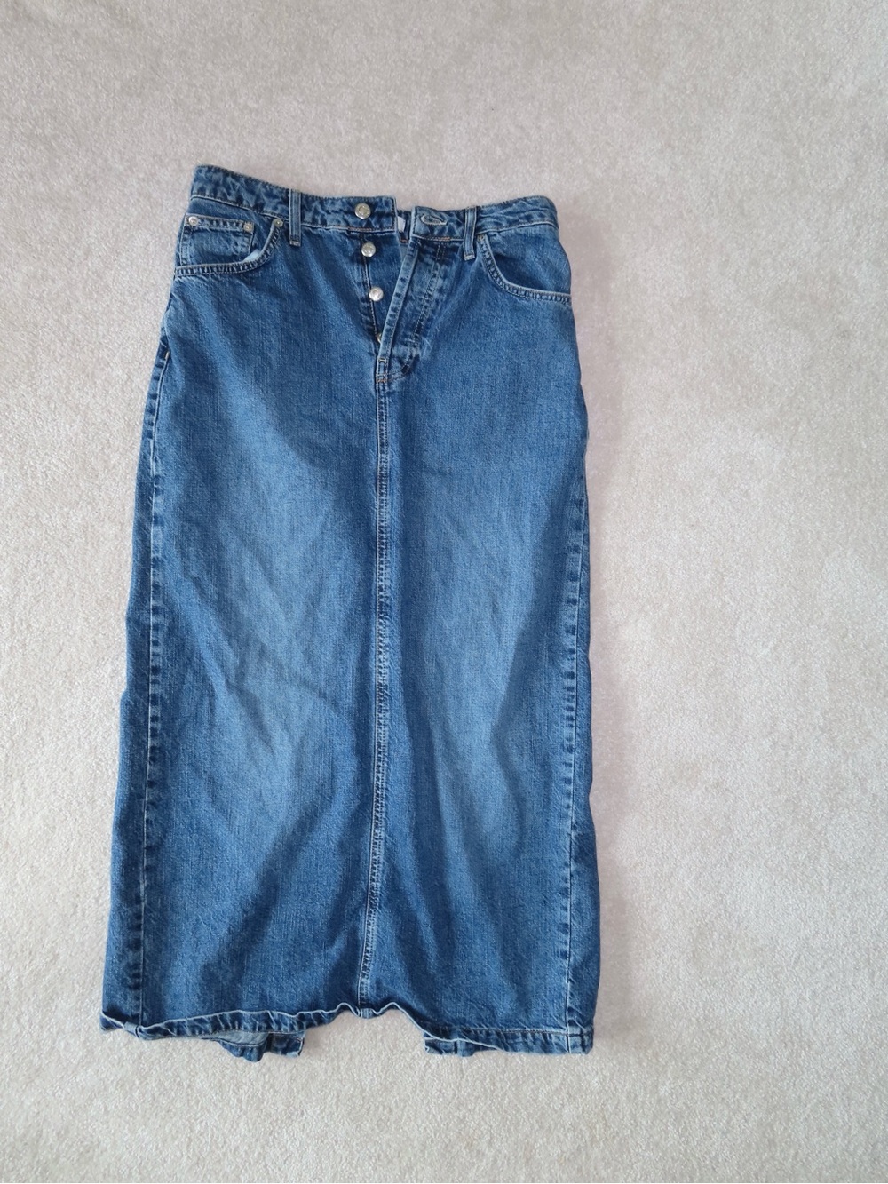 Topshop Women Denim Maxi Skirt